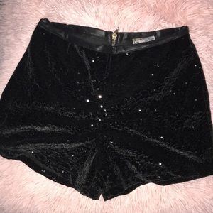Black Glitter hot pants